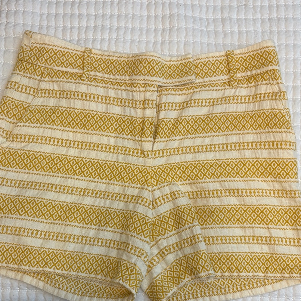 Women’s Yellow Patterned Bermuda Shorts